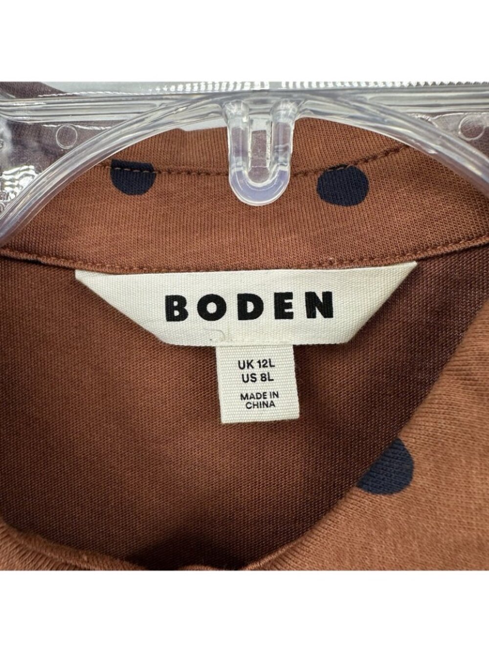 BODEN LAURA polka dot dress midi brown 8L tall long business professional office - Picture 10 of 11